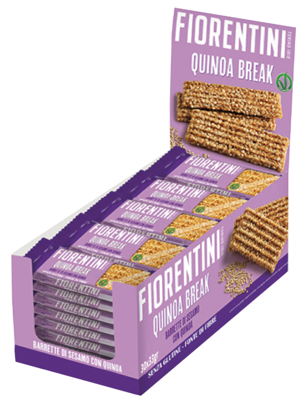 Fiorentini Quinoa Break Barrette Croccanti di Sesamo con Quinoa, Box 30x33g