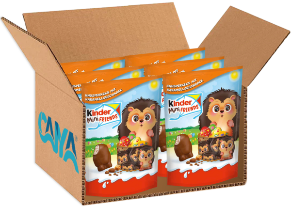 Kinder Mini Friends Ricci di Cioccolato con Pezzi di Biscotto al Caramello 122g box