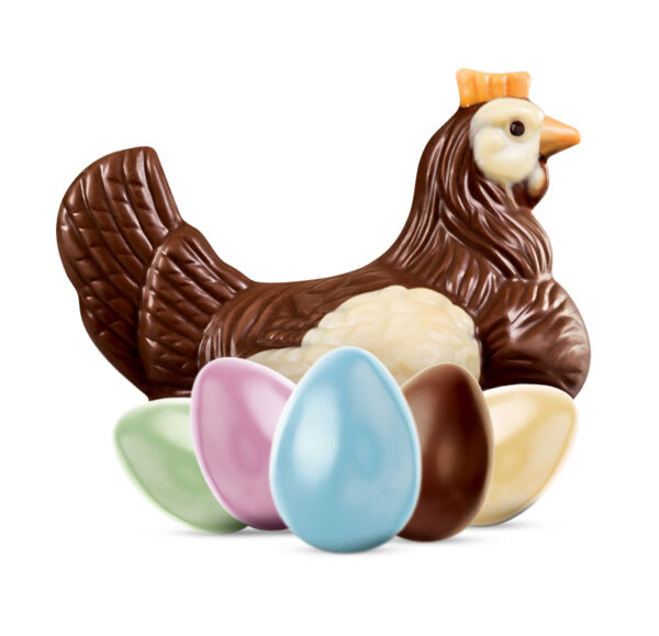 Il Galeone Chiocciolata Gallinella con Uova di Cioccolato a Latte e Bianco 450g