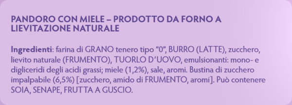 Bauli Pandorì Mini Pandorino con Zucchero a Velo 150g ingredienti