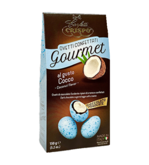 Crispo Ovetti Confettati Gourmet Cioccolato Fondente e Cocco 150g