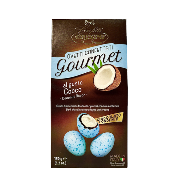 Crispo Ovetti Confettati Gourmet Cioccolato Fondente e Cocco 150g