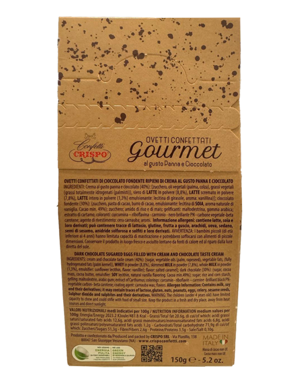 Crispo Ovetti Confettati Gourmet Cioccolato Fondente al gusto retro