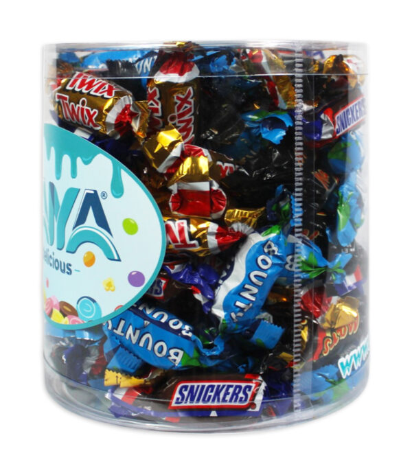 Cilindro Miniatures Mix con Bounty, Mars, Snickers e Twix 1kg