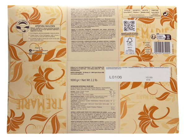 Tre Marie Colomba Tradizionale con Scorzoni di Arance 1Kg ingredienti
