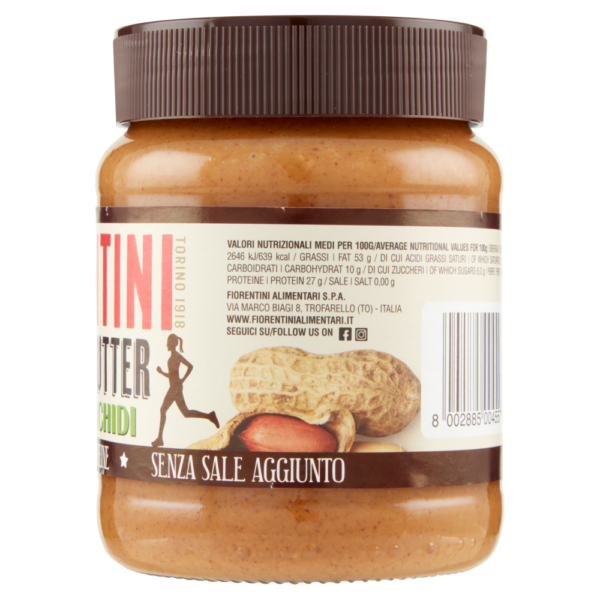 Fiorentini Peanut Butter 100% ARACHIDI Crema Spalmabile Protein 350g