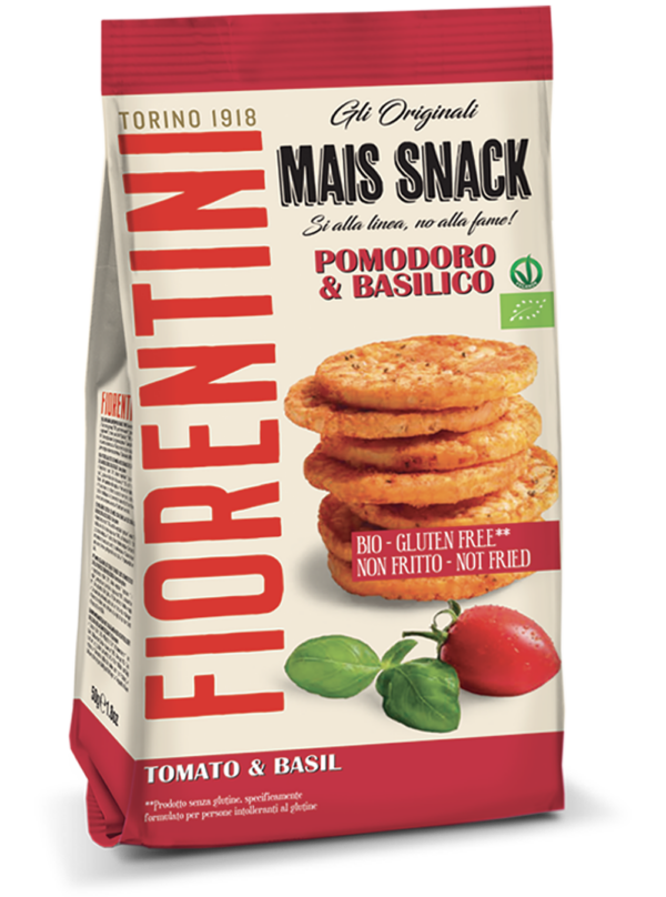 Fiorentini Mais Snack Bio Mini Gallette al Pomodoro e Basilico 50g
