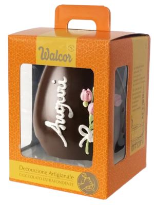 Walcor Uovo al Cioccolato Extra Fondente con Decorazione Artigianale 800g