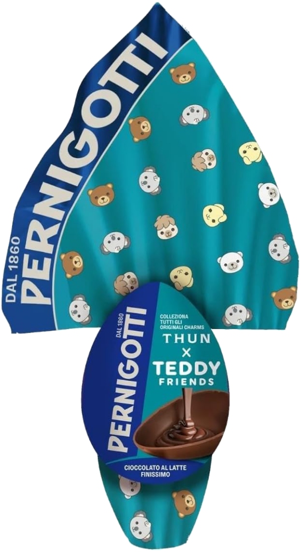 Pernigotti Uovo Thun x Teddy Friends Cioccolato Fondente 240g