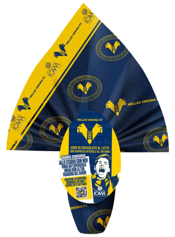 Icam Uovo Hellas Verona al Cioccolato a Latte con Sorpresa Ufficiale 180g