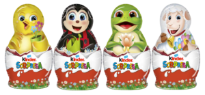 Kinder Figura Cava Personaggi di Pasqua Mix con Pulcino, Coccinella, Pecorella, Rana 36g