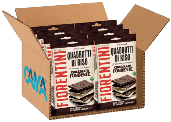 Fiorentini Quadrotti di Riso Ricoperti con Cioccolato Fondente 80g box