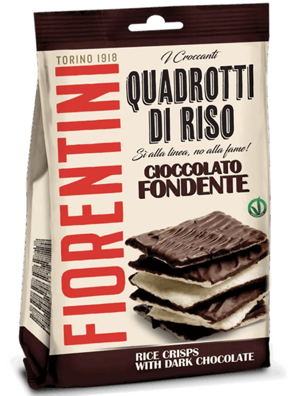 Fiorentini Quadrotti di Riso Ricoperti con Cioccolato Fondente 80g