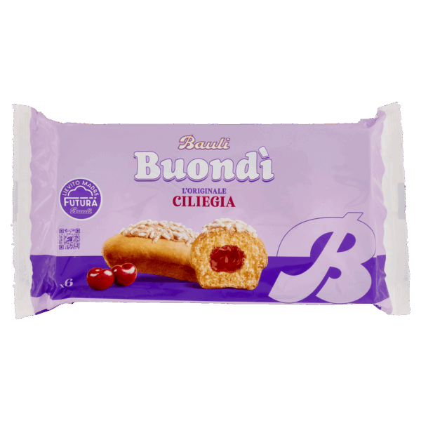 BauIi Buondì Originale Brioche a Lievitazione Naturale Ricoperto alla Ciliegia 258g