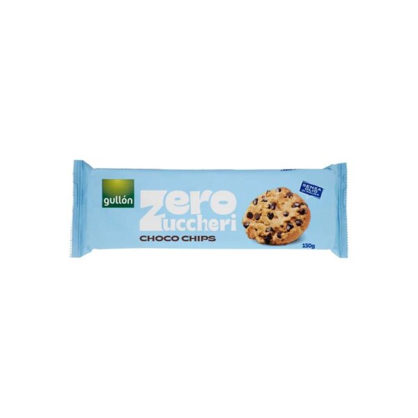 Gullon Biscotti Choco Chips con Gocce di Cioccolato Zero Zuccheri 150g