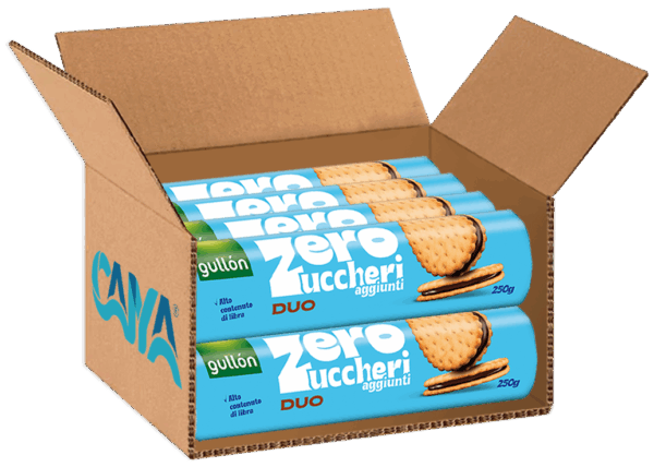 Gullon Duo Zero Zuccheri Aggiunti Biscotto Ripieno al Cioccolato 250g - immagine 4