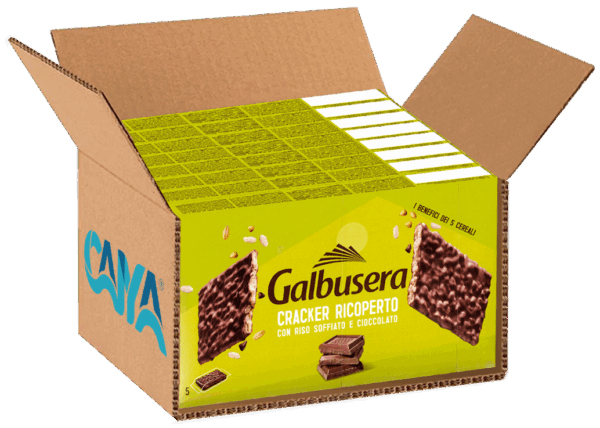 Galbusera Cracker ai Cereali Ricoperto con Riso Soffiato e Cioccolato al Latte 150g box