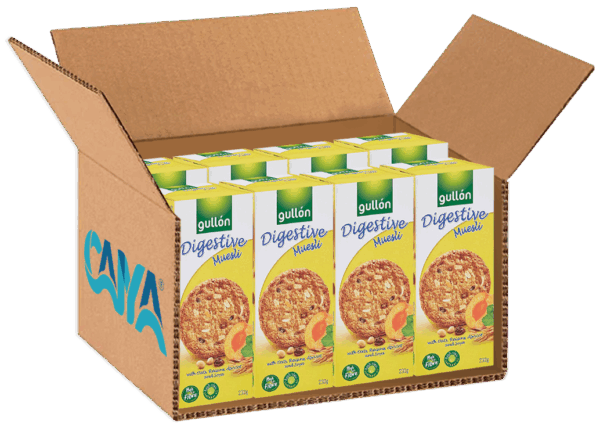 Gullon Digestive Avena Musli Biscotti con Avena, Uvetta, Albicocca e Soia 230g box