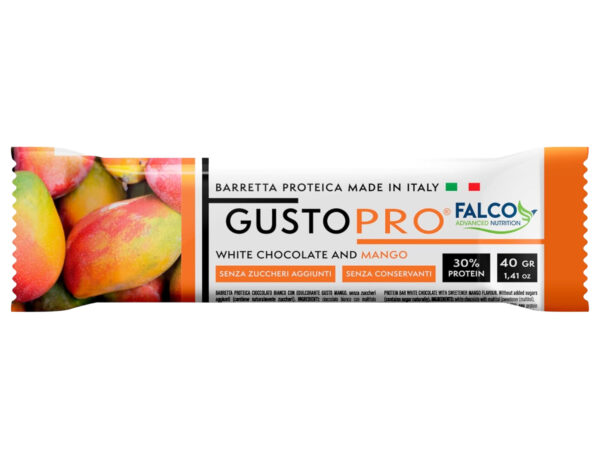 GustoPro Barretta Proteica al Cioccolato Bianco e Mango, Box 24x40g - immagine 2