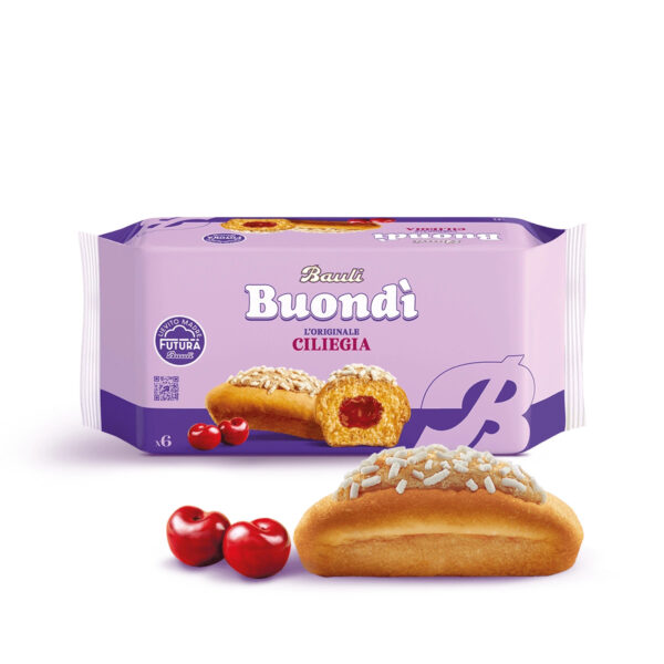 BauIi Buondì Originale Brioche a Lievitazione Naturale Ricoperto alla Ciliegia 258g