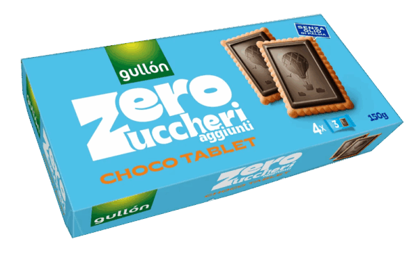 Gullon ChocoTablet Biscotti con Strato di Cioccolato Fondente Zero Zuccheri Aggiunti 150g - immagine 2