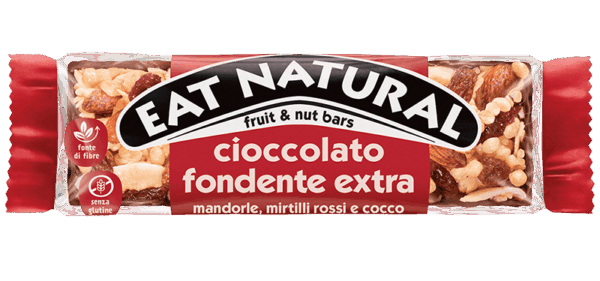 Eat Natural Barretta con Cioccolato Fondente, Mandorle, Mirtilli Rossi e Cocco 120g