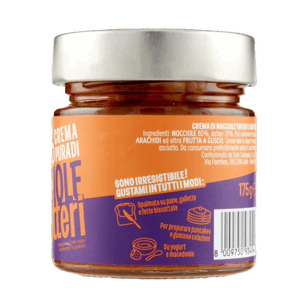 Crema Pura di Nocciole Tostate e Datteri 100% Biologica 175g