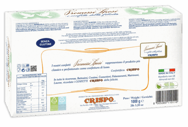 Crispo Promessi Sposi Confetti BIANCHI alla Mandorla 1kg retro