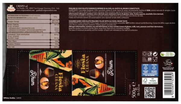 Crispo Confetti Fiesta Cubana RHUM 500g ingredienti