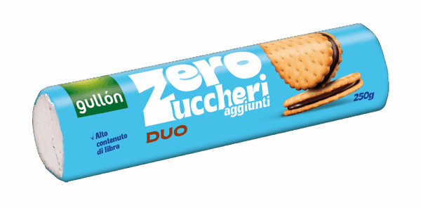 Gullon Duo Zero Zuccheri Aggiunti Biscotto Ripieno al Cioccolato 250g