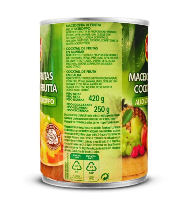 Del Monte Macedonia di Frutta a Pezzi in Sciroppo 420g ingredienti