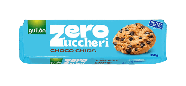 Gullon Biscotti Choco Chips con Gocce di Cioccolato Zero Zuccheri 150g