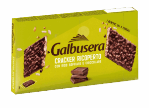 Galbusera Cracker ai Cereali Ricoperto con Riso Soffiato e Cioccolato al Latte 150g