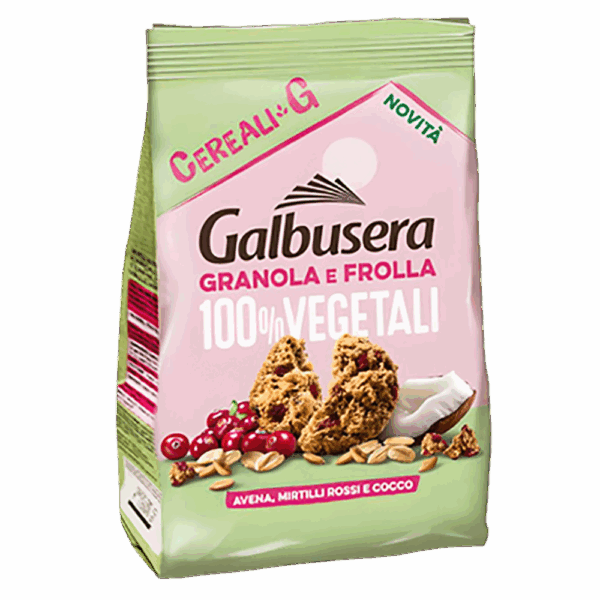 Galbusera Cereali G Biscotti Granola e Frolla con Avena, Mirtilli Rossi e Cocco 280g