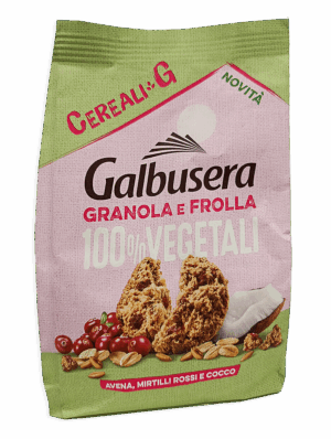 Galbusera Cereali G Biscotti Granola e Frolla con Avena, Mirtilli Rossi e Cocco 280g