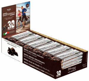GustoPro Barretta Proteica al Cioccolato Fondente, Box 24x40g