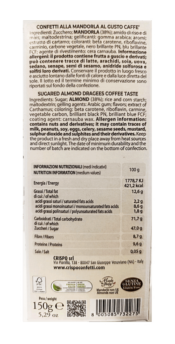 Crispo Sweet Glamour Confetti alla Mandorla al Gusto Caffè 150g - immagine 2