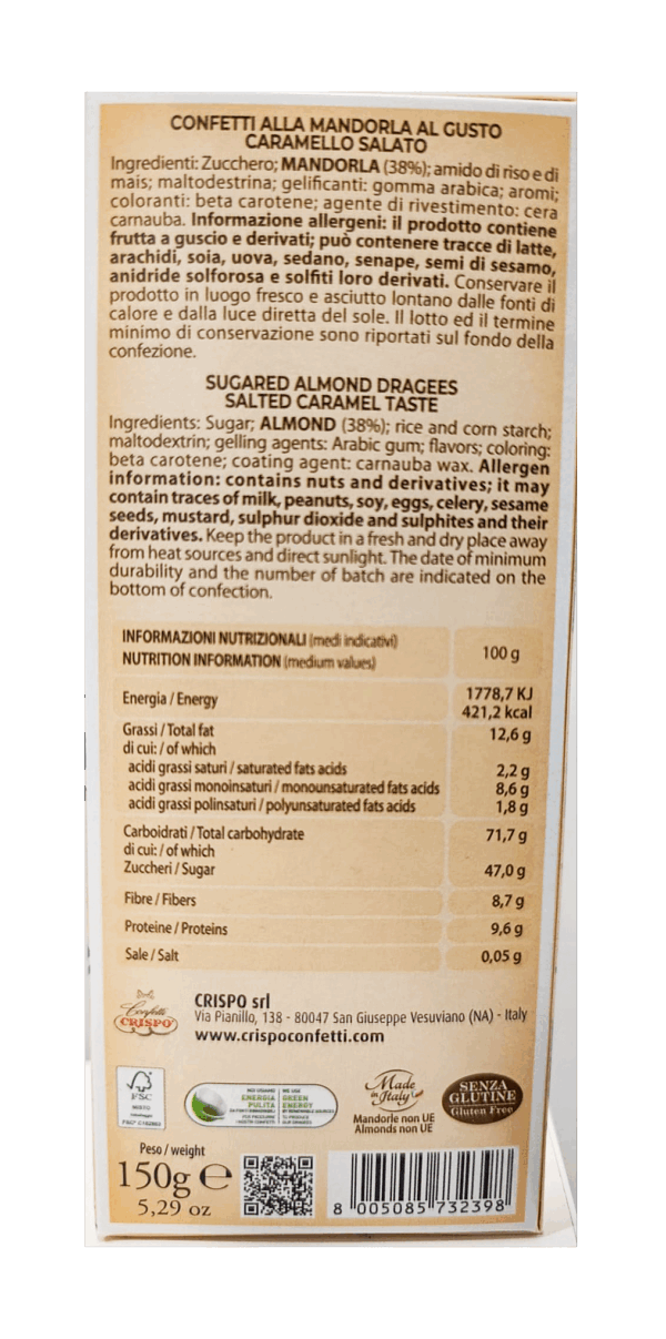 Crispo Sweet Glamour Confetti alla Mandorla al Gusto Caramello Salato 150g - immagine 2