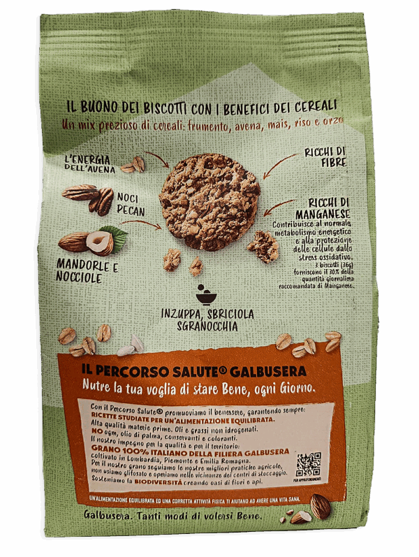 Galbusera Cereali G Biscotti Granola e Frolla con Avena, Noci Pecan, Mandorle e Nocciole 280g ingredienti