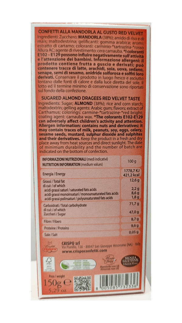 Crispo Sweet Glamour Confetti alla Mandorla al Gusto Red Velvet 150g - immagine 2