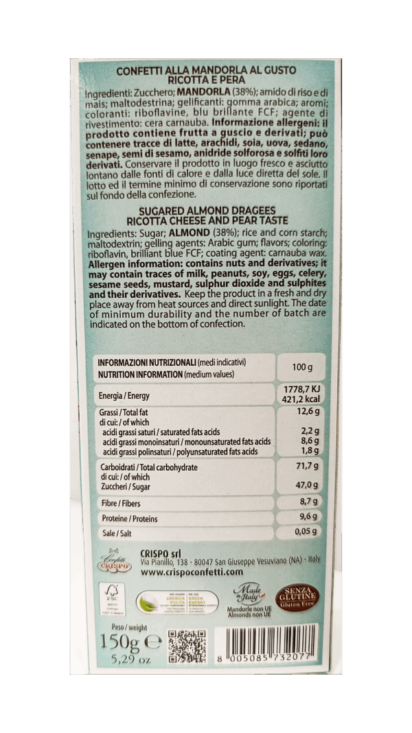 Crispo Sweet Glamour Confetti alla Mandorla al Gusto Ricotta e Pera 150g - immagine 2