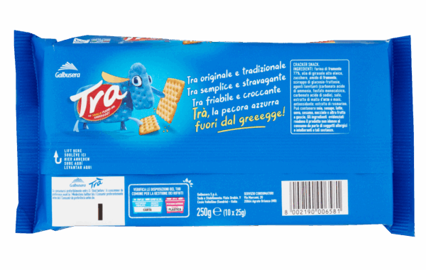 Galbusera Trà Cracker Snack 250g ingredienti