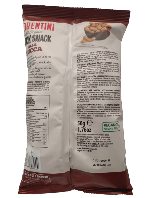 Fiorentini Snick Snack Cornetti di Mais con Zucca 50g - immagine 2