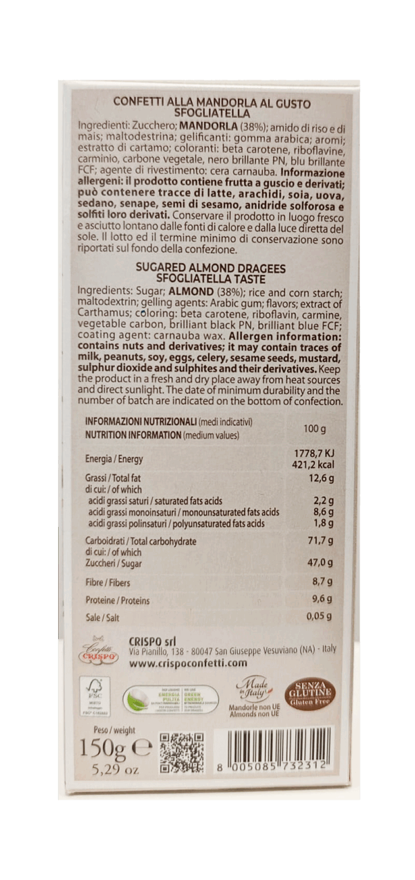 Crispo Sweet Glamour Confetti alla Mandorla al Gusto Sfogliatella 150g - immagine 2