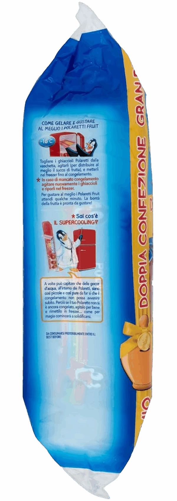 Dolfin Polaretti Fruit BLU Doppia Confezione Ghiaccioli Arancia, Fragola, Amarena e Limone 840ml