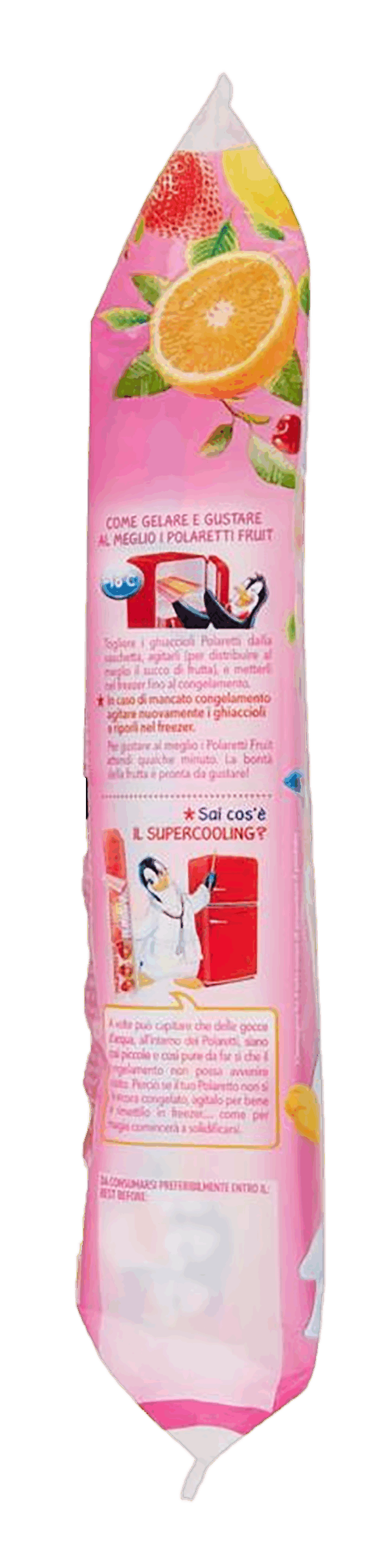 Dolfin Polaretti Fruit ROSA Ghiaccioli Arancia, Fragola, Amarena e Limone 420ml