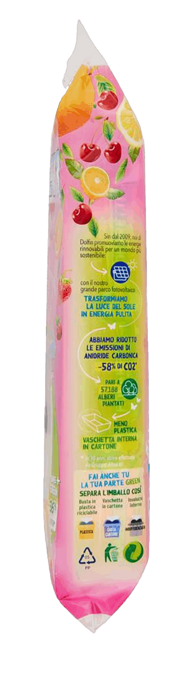 Dolfin Polaretti Fruit ROSA Ghiaccioli Arancia, Fragola, Amarena e Limone 420ml