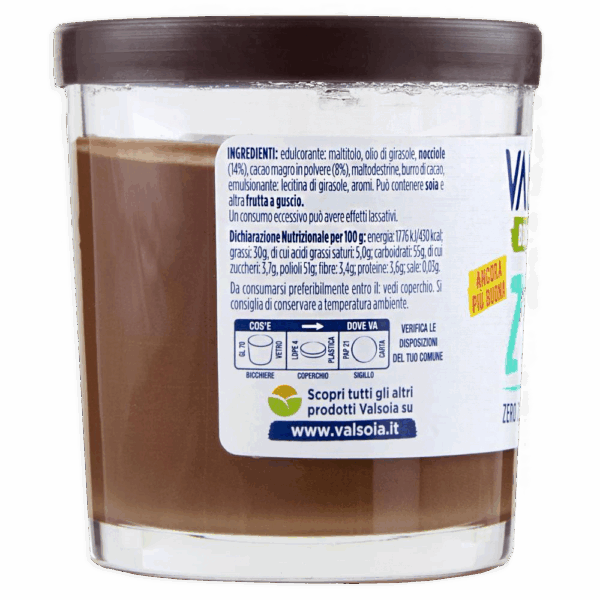 Valsoia Crema Spalmabile alle Nocciole e Cacao Zero Zuccheri Aggiunti 200g - immagine 5
