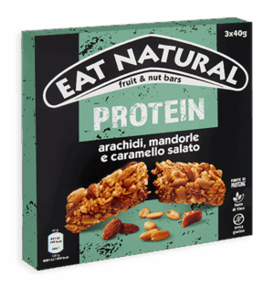 Eat Natural Protein Barretta con Arachidi, Mandorle e Caramello Salato 120g