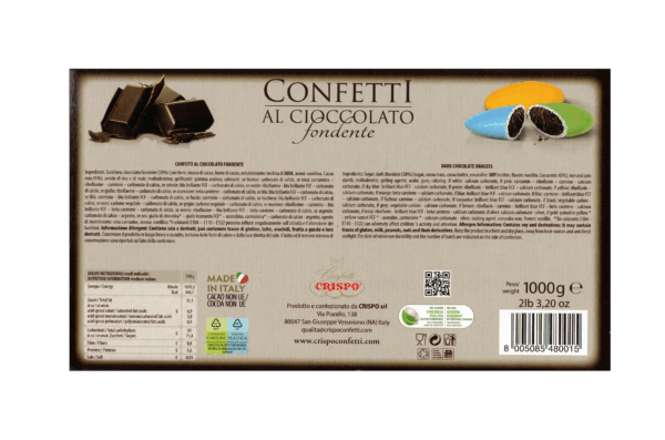 Crispo Confetti COLORATI al Cioccolato Fondente 1kg - immagine 2